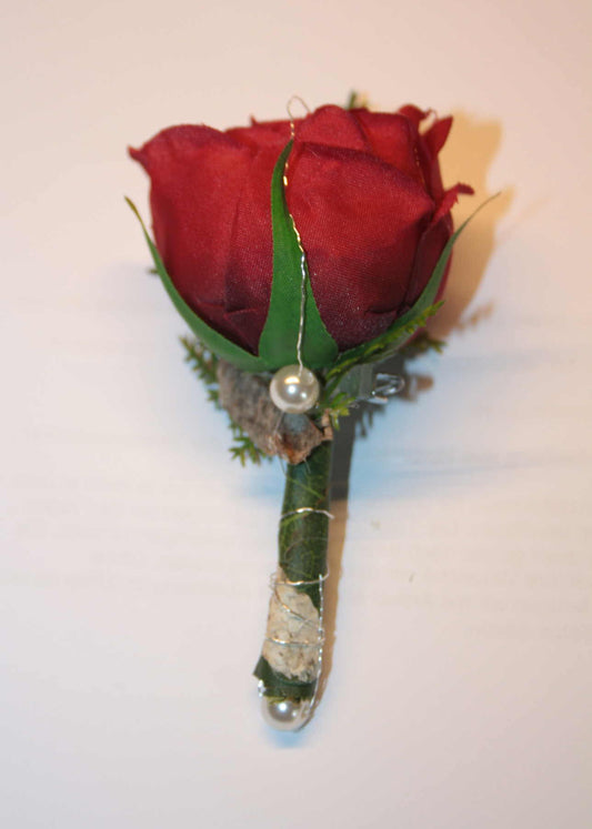 Anstecker Rose Birkenhochzeit