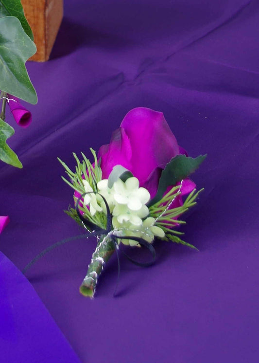 Anstecker Rose lila schwarz