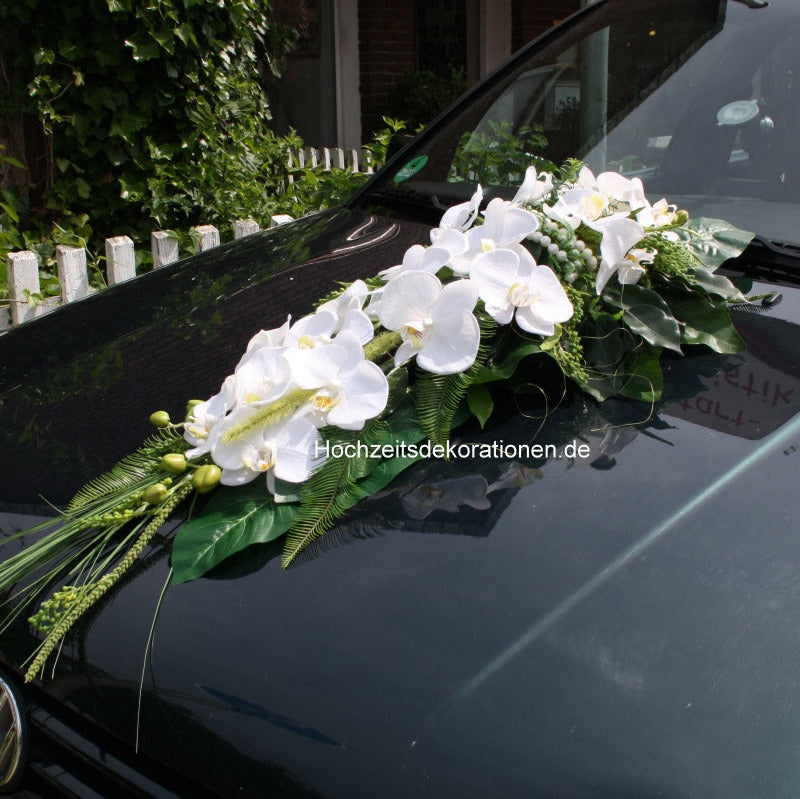 Autodeko Orchideen Perlenhochzeit