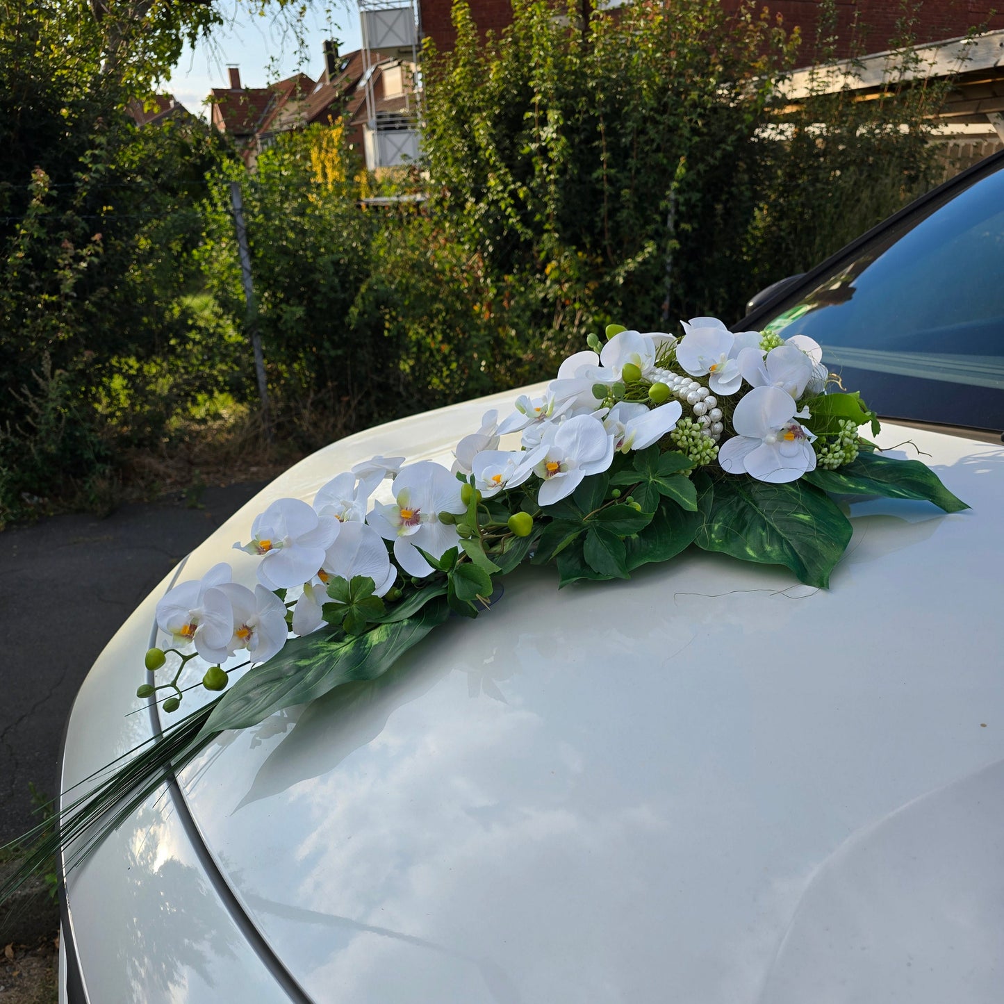 Autodeko Orchideen Perlenhochzeit