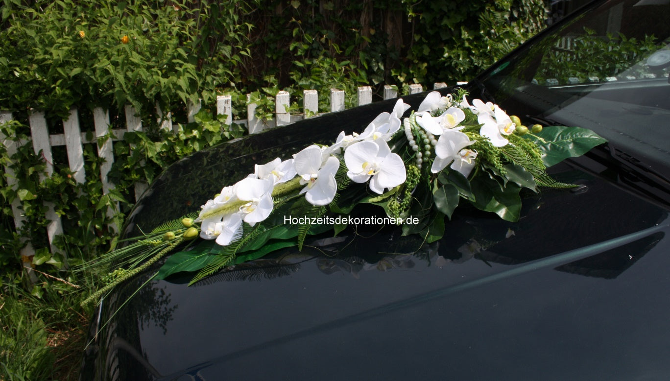 Autodeko Orchideen Perlenhochzeit