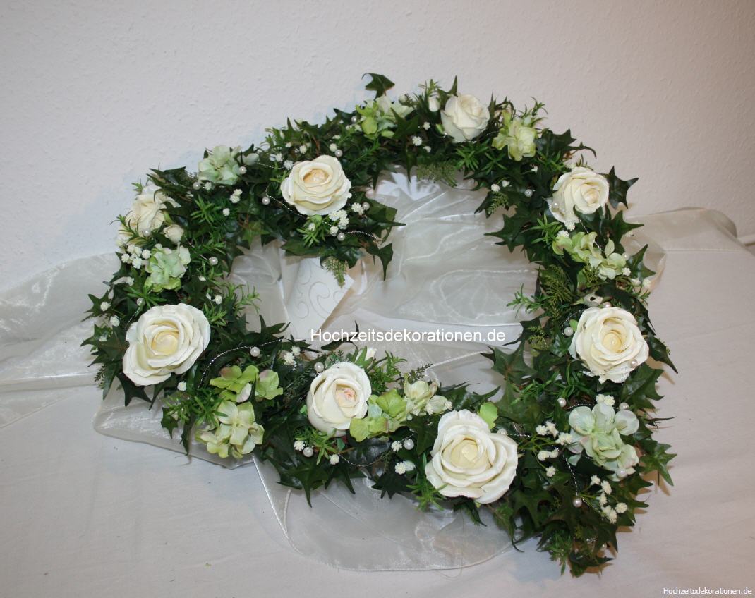 Autoherz offen Rosen und Hortensien