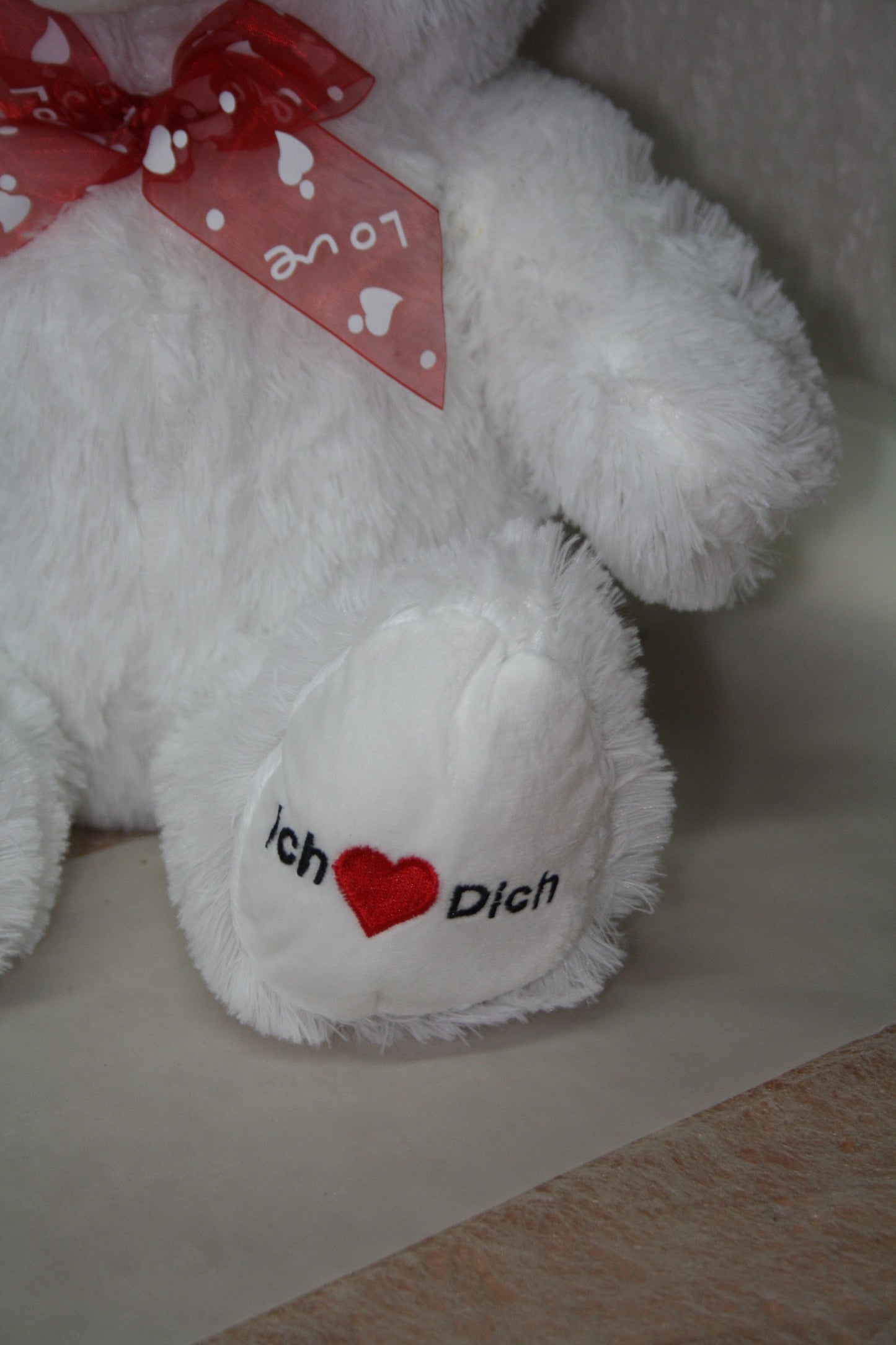 Ich liebe Dich-Kuschelbär-weiss 50cm