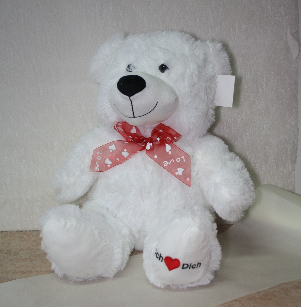 Ich liebe Dich-Kuschelbär-weiss 50cm