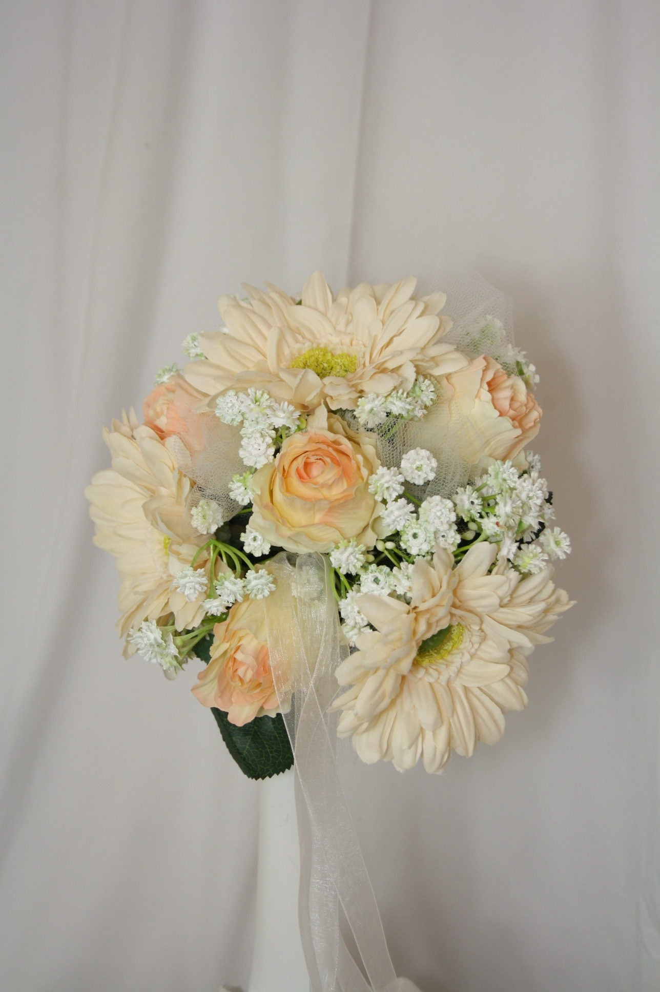 1014a Brautstrauss klein pastell Gerbera und Rosen