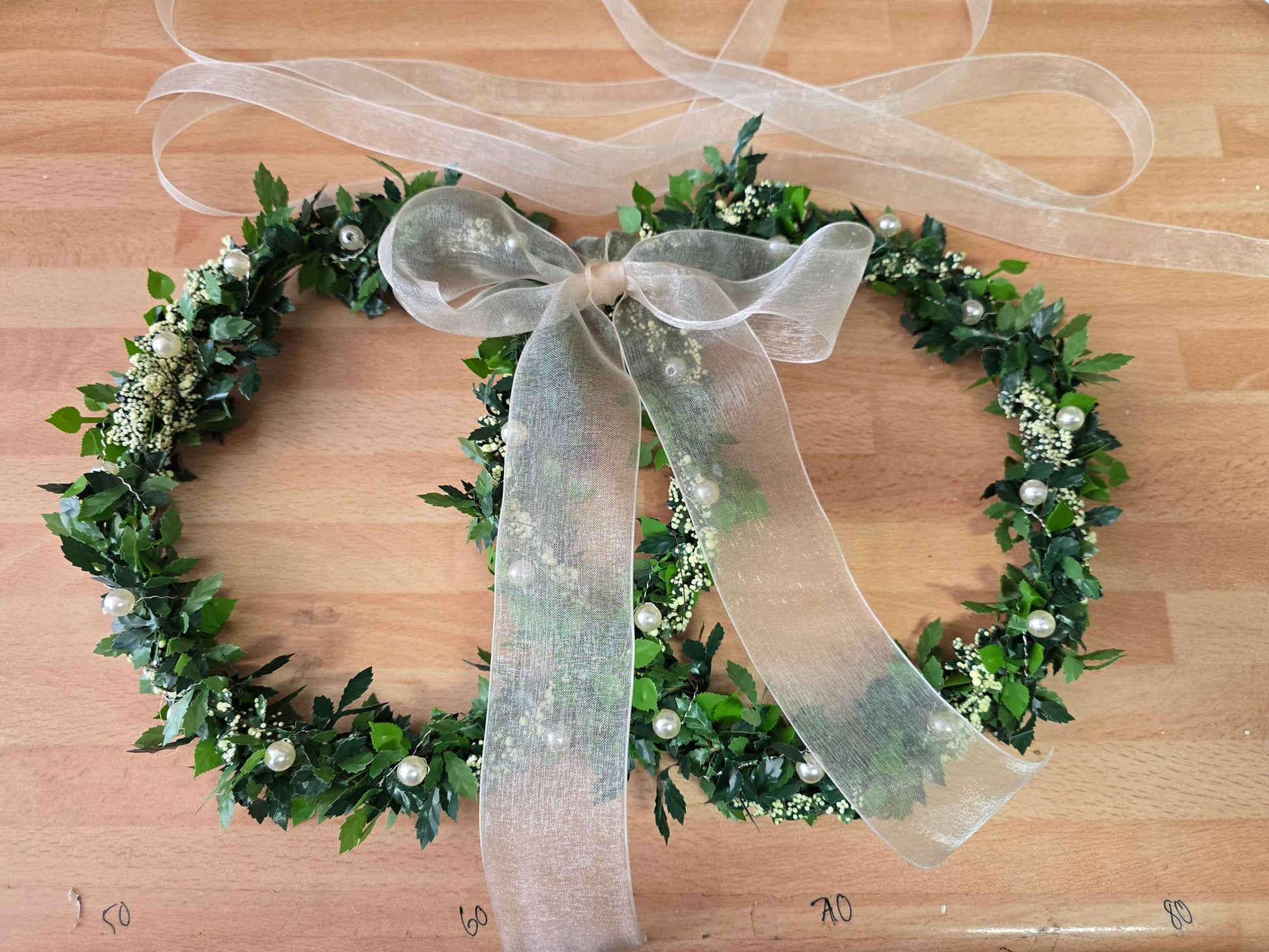 dekorierte Ringe 30 cm breit mit Perlen