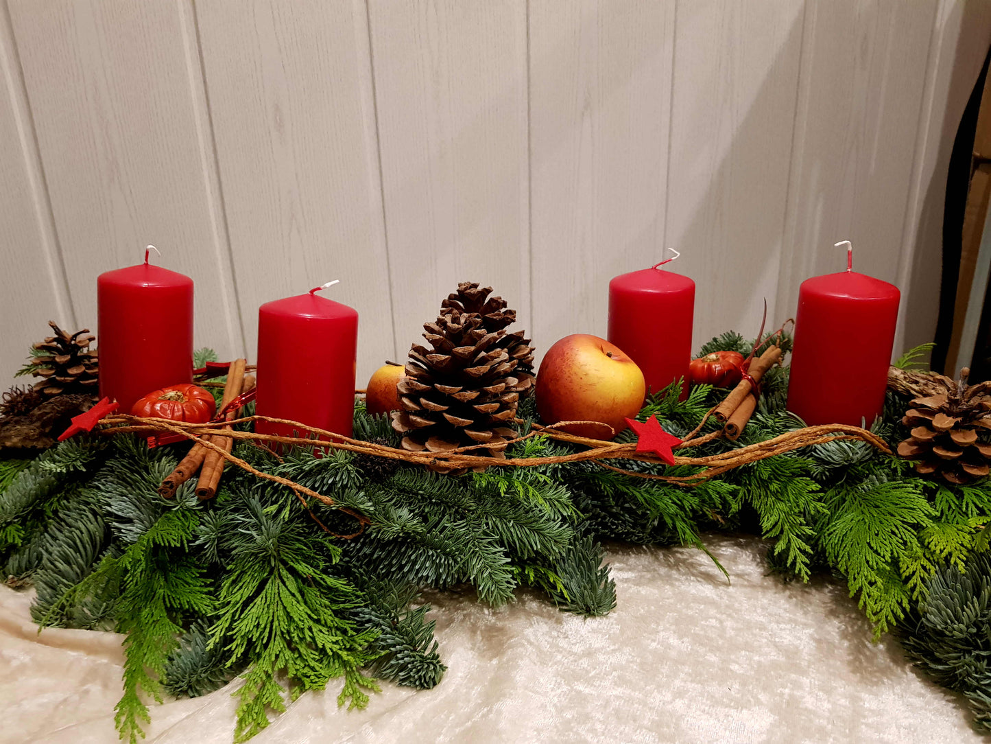Adventkranz in S Form schön lang rustikal