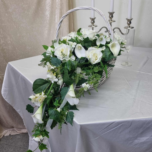 #3006  Altar oder Tischdeko Callas und Rosen