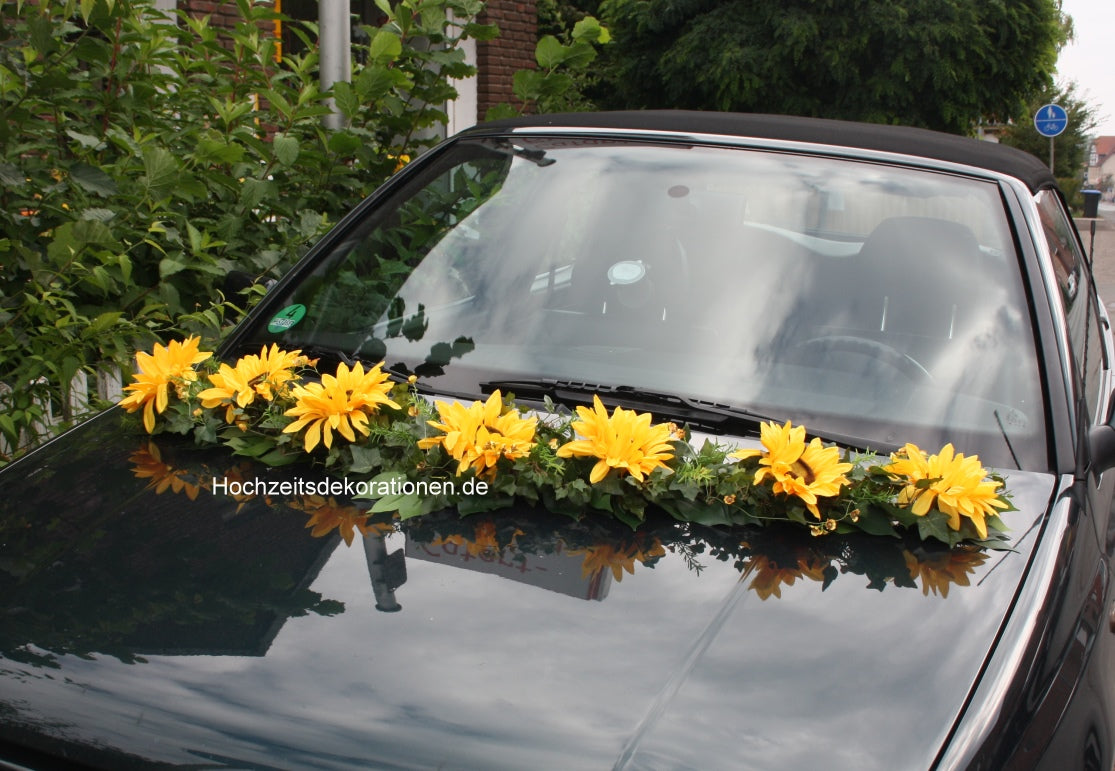 Autogirlande Sonnenblumen