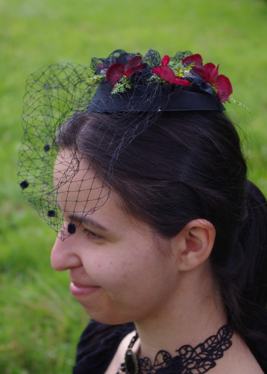 #4016 Haarschmuck Gotic Fascinator schwarz
