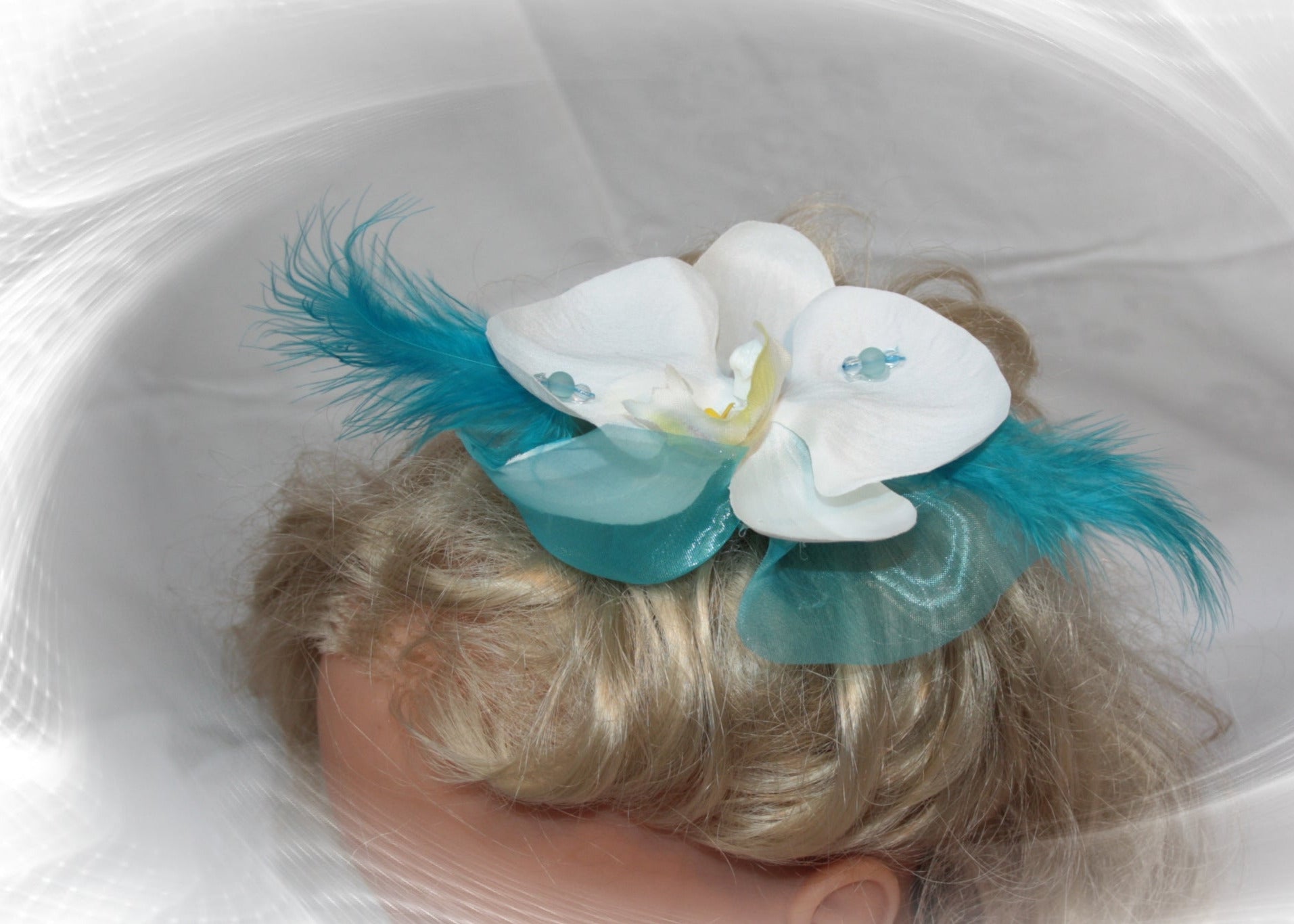 Haarkamm Orchidee t�rkis
