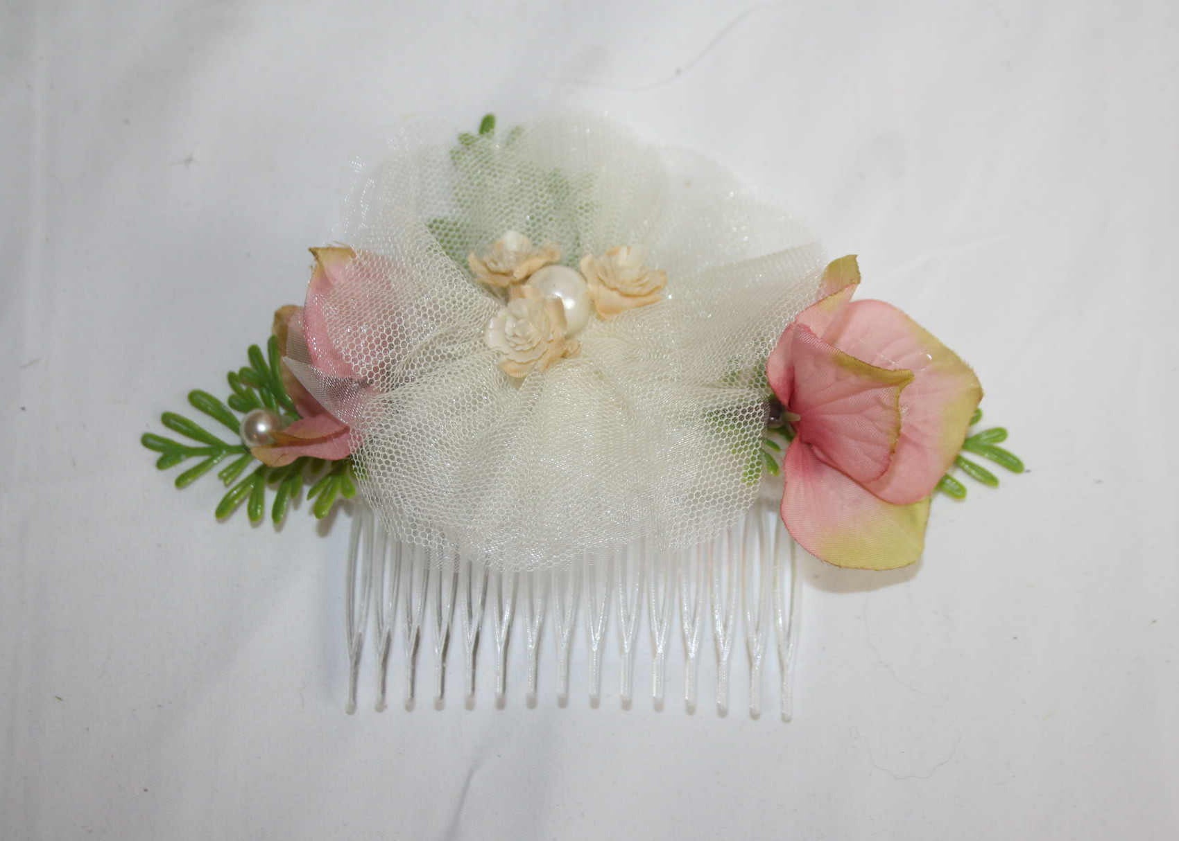 4008 Haarkamm Kommunion cremerosa