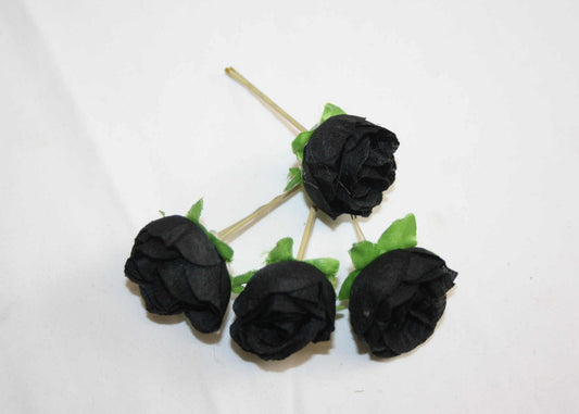#4023 Haarrosen schwarz Gothic/ Mittelalterhochzeit