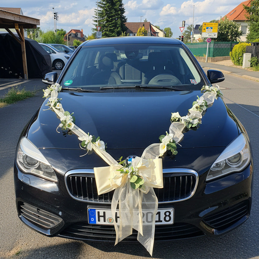V-Girlande mit Bändern und Callas 190cm pro Seite