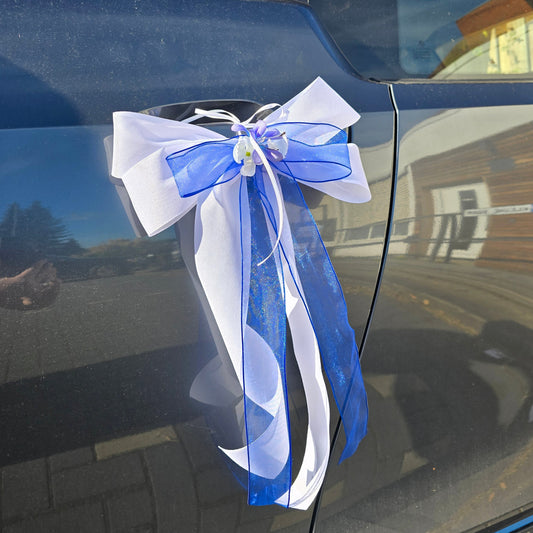 9029 Schleife mit Blüten und Organdy