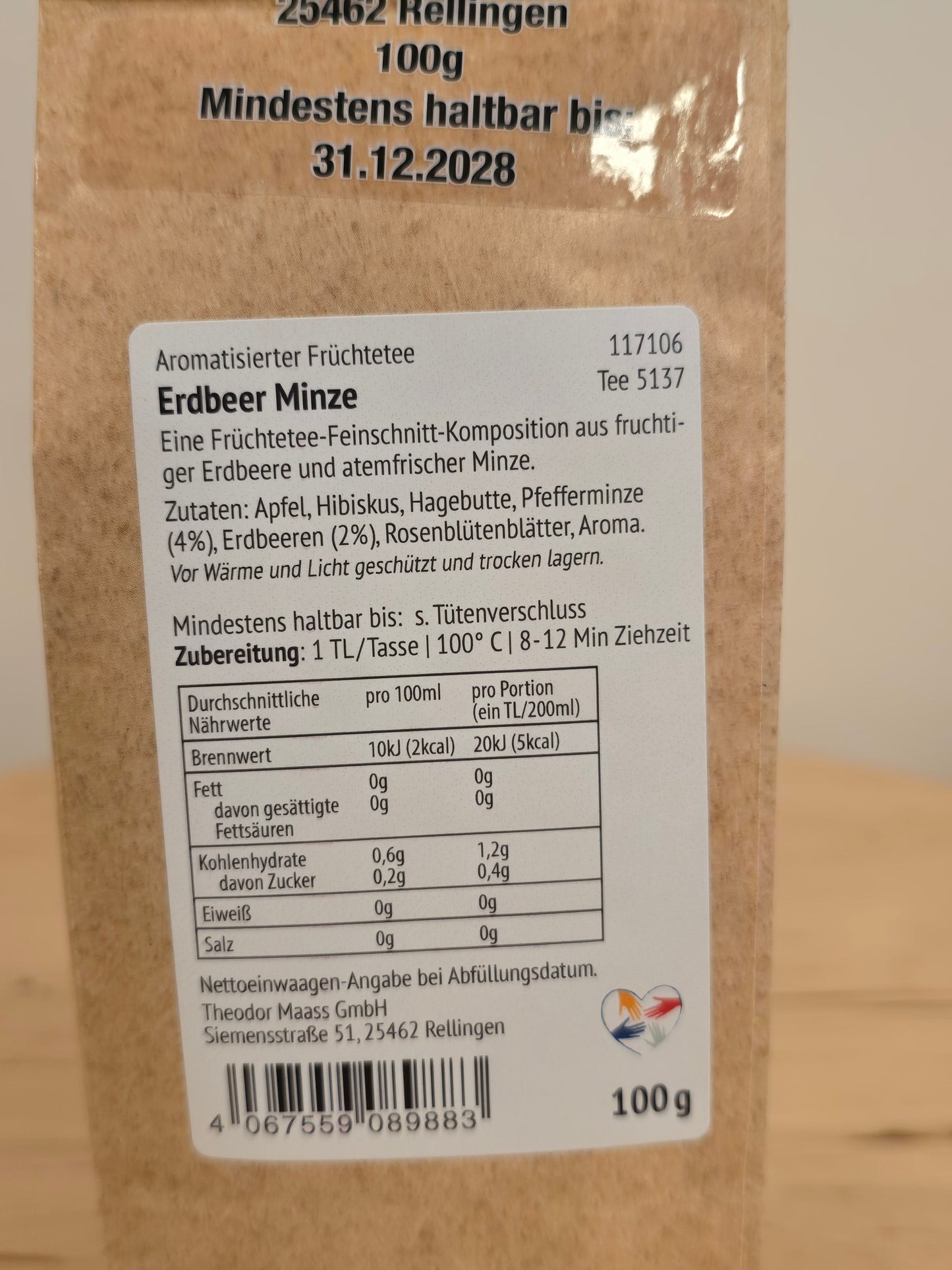 Früchtetee Herzlichen Glückwunsch Erdbeer Minze 100gr