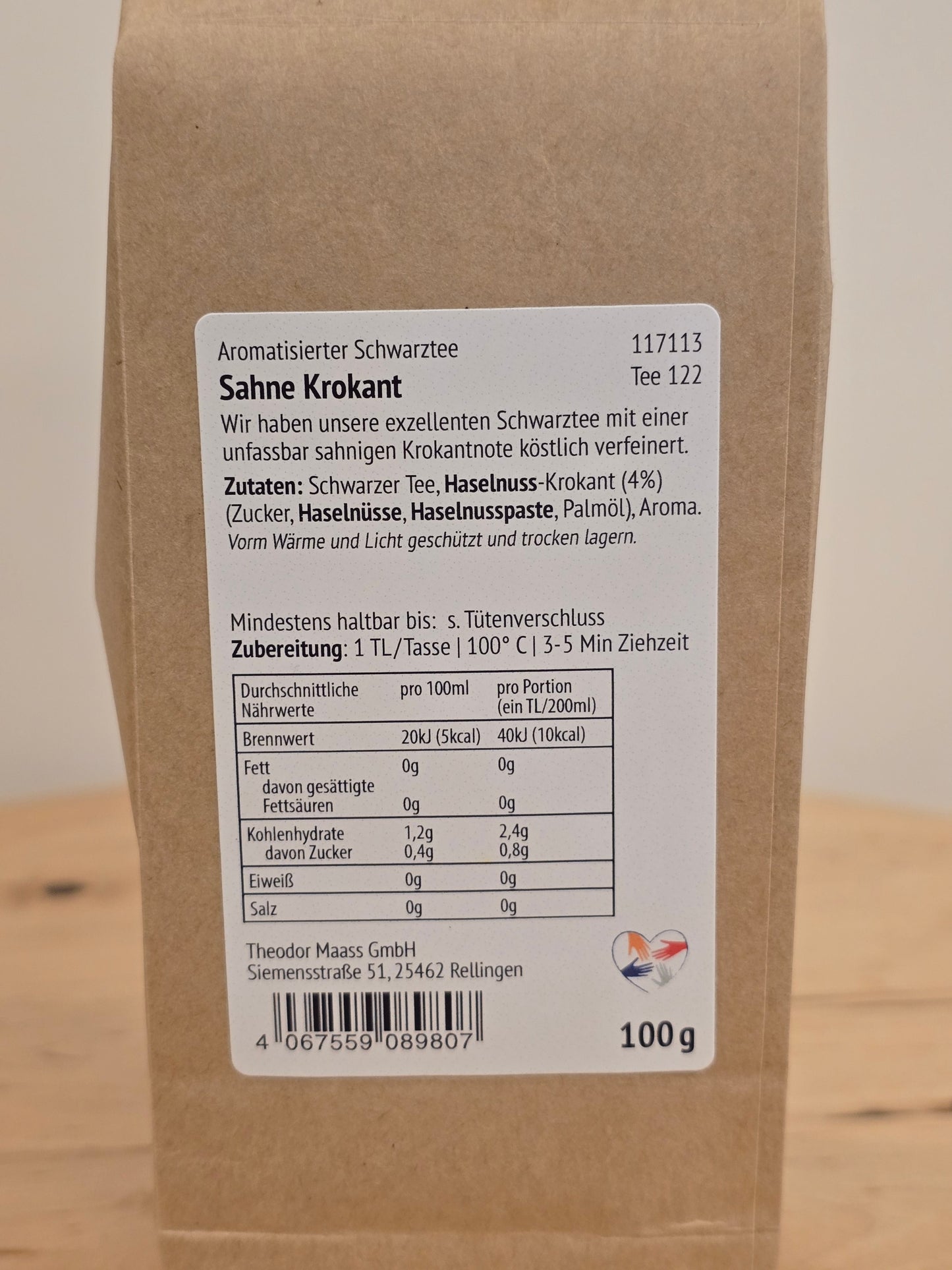 Schwarzer Tee Sahne Krokant Danke schön 100gr