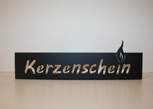 8043 Metalldeko schwarz Kerzenschein