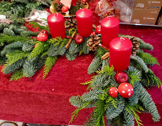 halber Adventskranz rustikal