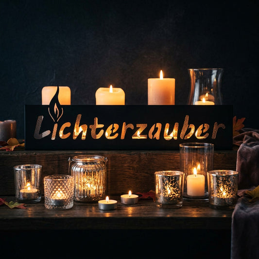 8042 Metalldeko schwarz Lichterzauber