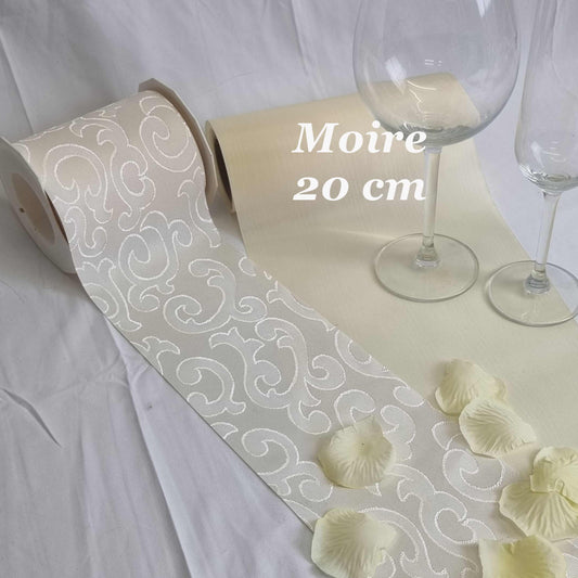 Moireband creme 20cm und Tischband