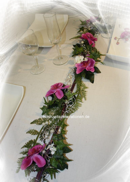 Aufleger Orchideen mit Silberdraht