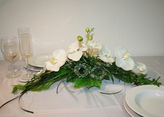 3033 Gesteck Orchideen und Gräser