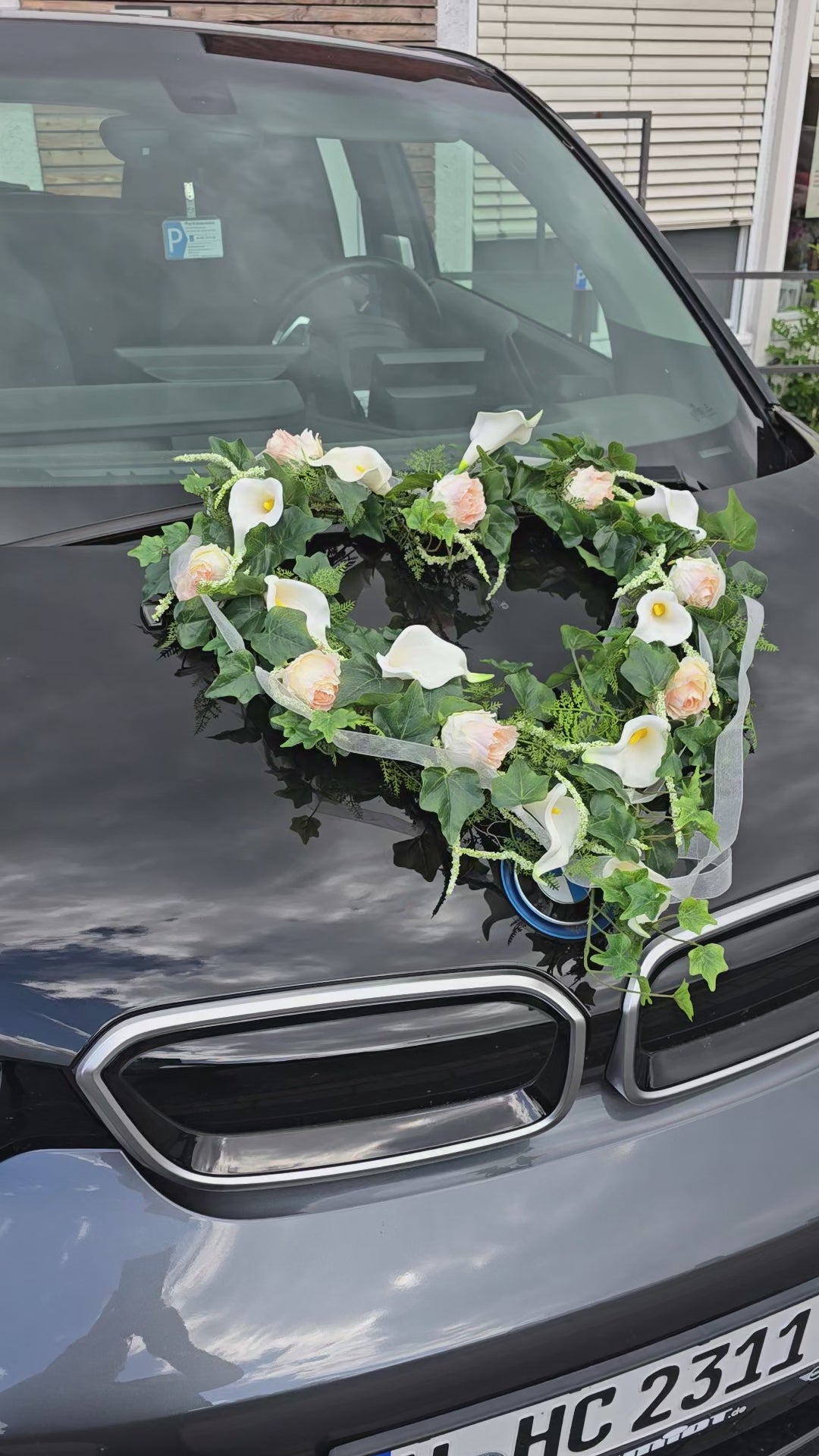 Autoherz Callas und Rosen Pastell