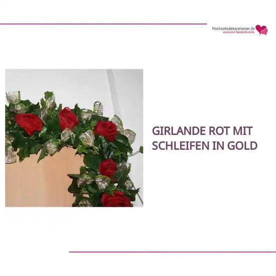Girlande rot mit Schleifen in gold by@Outfy