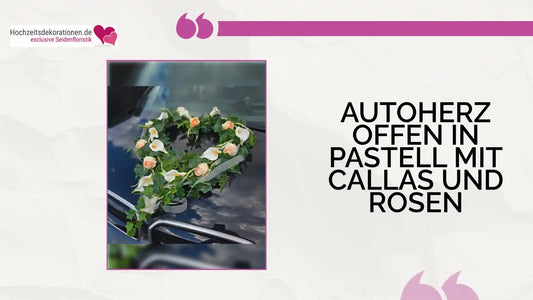 Autoherz offen in pastell mit Callas und Rosen by@Outfy