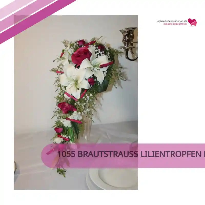 1055 Brautstrauss Lilientropfen pink by@Outfy