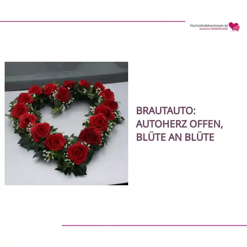 Brautauto: Autoherz offen, Bl&uuml;te an Bl&uuml;te by@Outfy