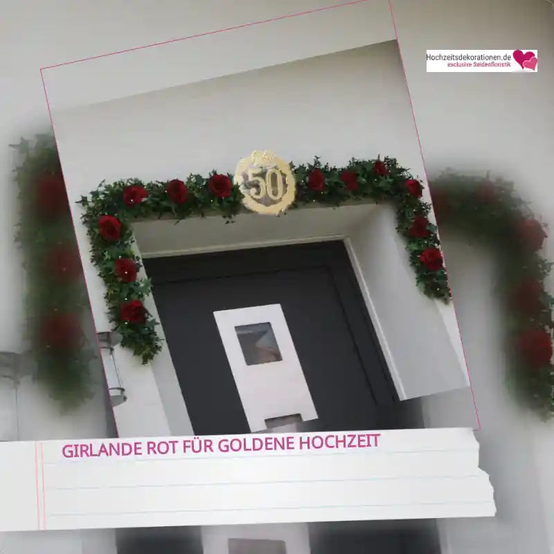 Girlande rot f&uuml;r goldene Hochzeit by@Outfy