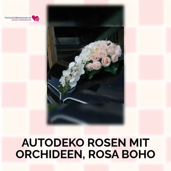 Autodeko Rosen mit Orchideen, rosa boho by@Outfy