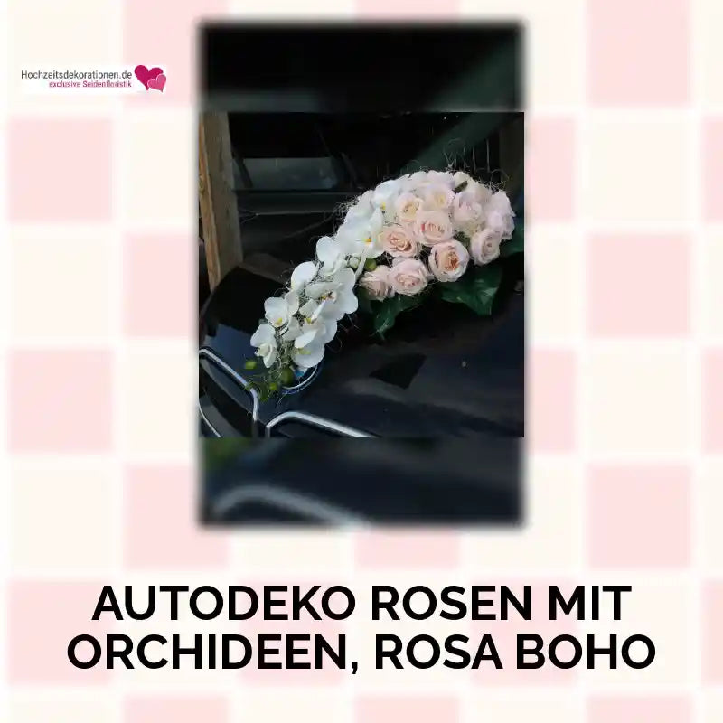 Autodeko Rosen mit Orchideen, rosa boho by@Outfy