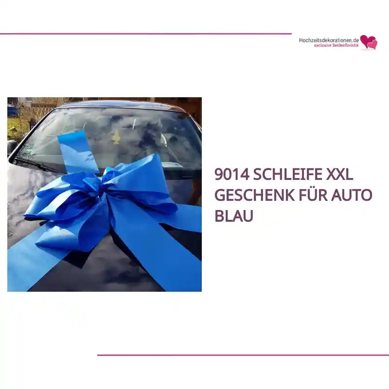 9014 Schleife XXL Geschenk f&uuml;r Auto blau by@Outfy