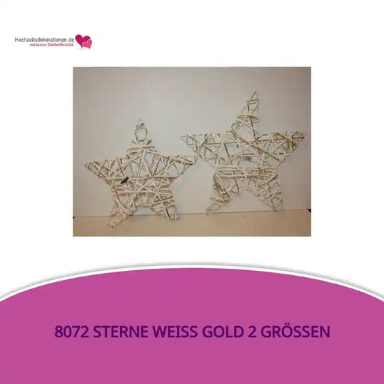 8072 Sterne wei&szlig; gold 2 GR&ouml;&szlig;en by@Outfy