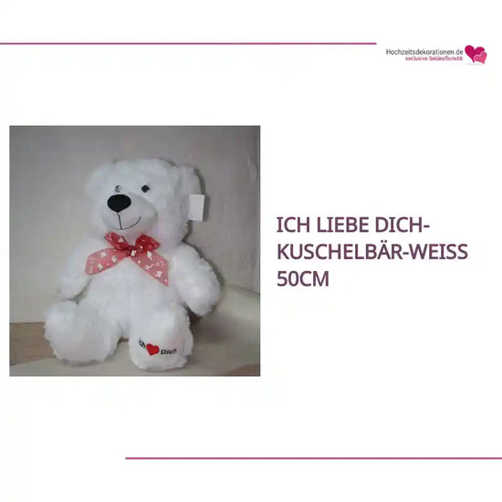 Ich liebe Dich-Kuschelb&auml;r-weiss 50cm by@Outfy