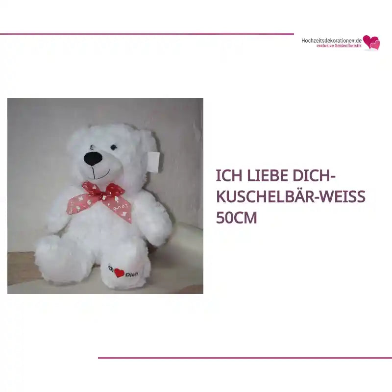 Ich liebe Dich-Kuschelb&auml;r-weiss 50cm by@Outfy