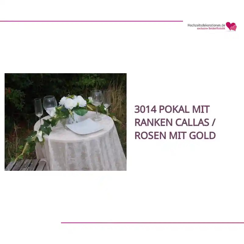 3014 Pokal mit Ranken Callas / Rosen mit gold by@Outfy