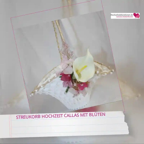 Streukorb Hochzeit Callas mit Bl&uuml;ten by@Outfy