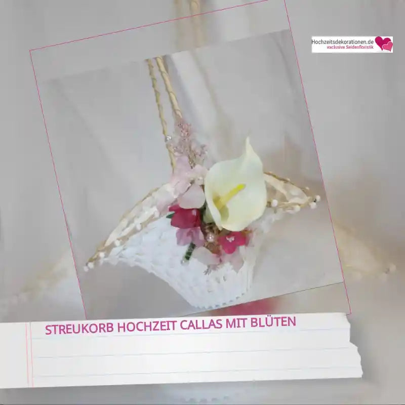 Streukorb Hochzeit Callas mit Bl&uuml;ten by@Outfy