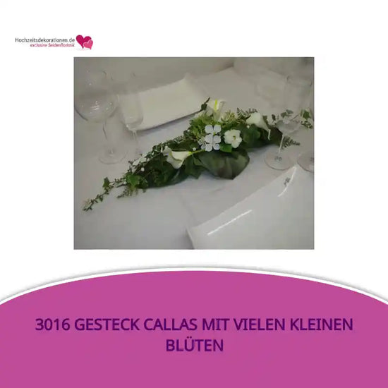 3016 Gesteck Callas mit vielen kleinen Bl&uuml;ten by@Outfy