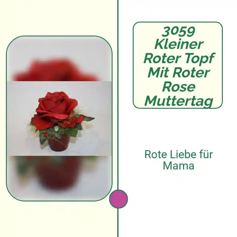 3059 kleiner roter Topf mit roter Rose Muttertag by@Outfy