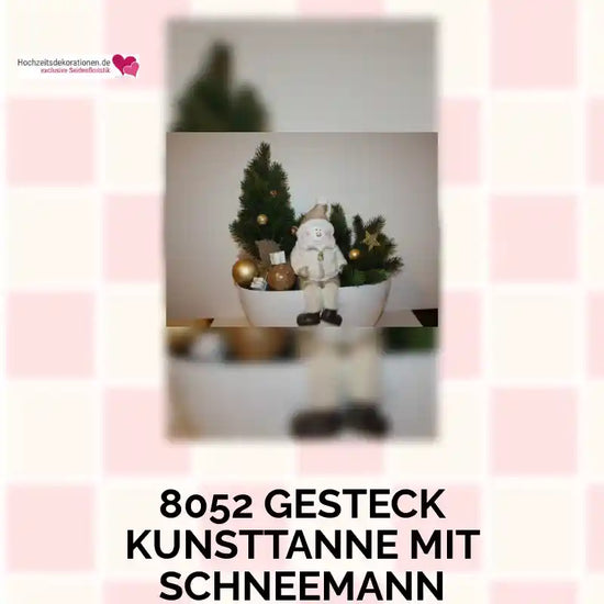 8052 Gesteck Kunsttanne mit Schneemann Einzelst&uuml;ck by@Outfy