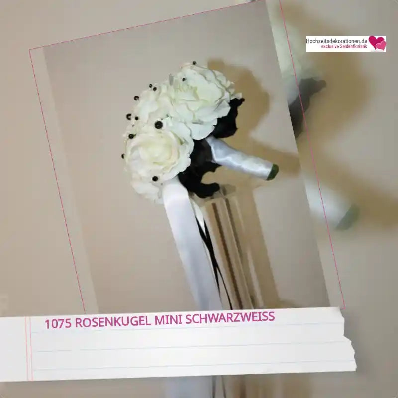 1075 Rosenkugel mini schwarzweiss by@Outfy