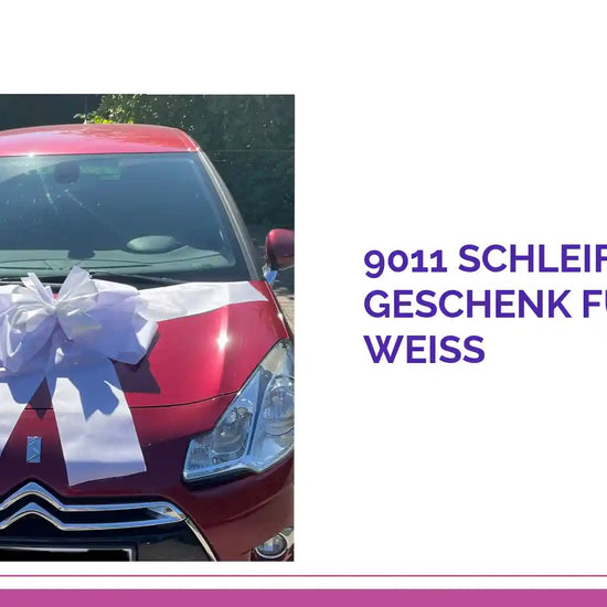 9011 Schleife XXL Geschenk f&uuml;r Auto wei&szlig; by@Outfy