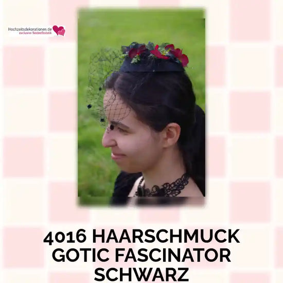 4016 Haarschmuck Gotic Fascinator schwarz by@Outfy