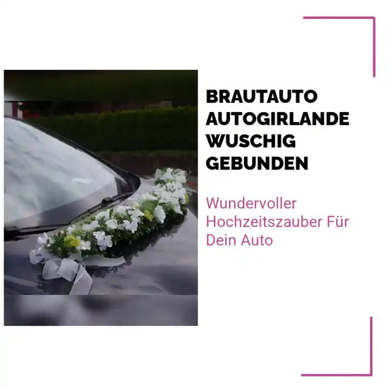 Brautauto Autogirlande wuschig gebunden by@Outfy