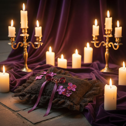 2045 Ringkissen Gothic schwarze Spitze Mittelalterhochzeit